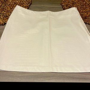 Off White Premium Faux Leather Skirt